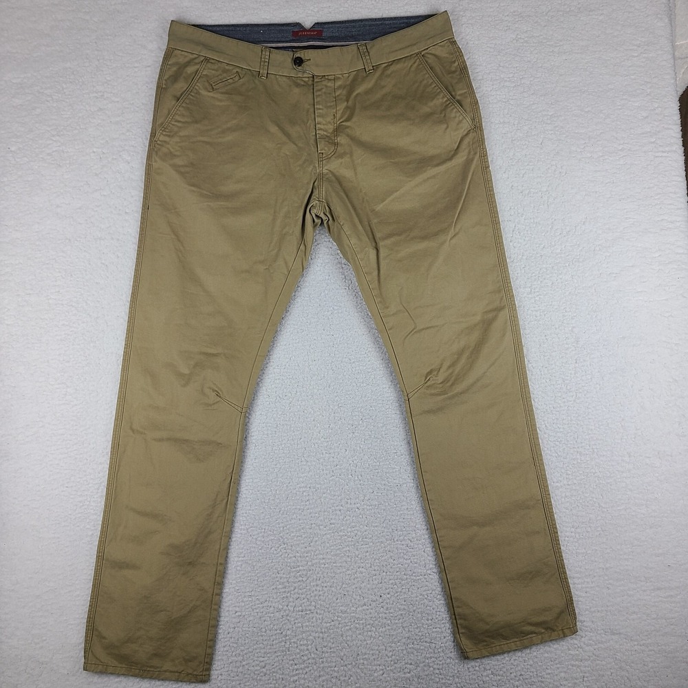 Jeremiah Pants Mens 38x33 Tan Brown Slim‎ Straight Chino Khakis Slacks